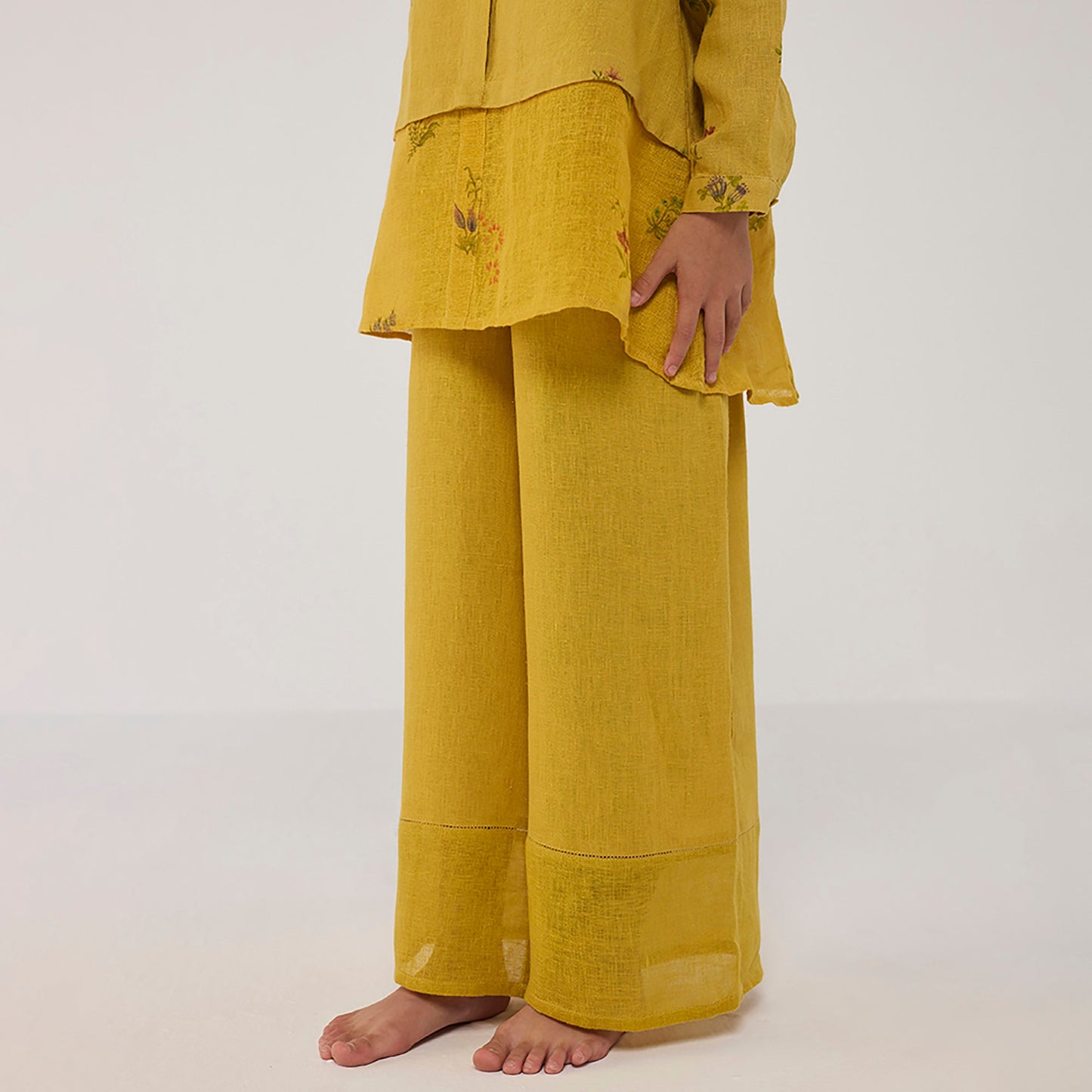 Leina A- Line Linen Co-ord Set - Ochre