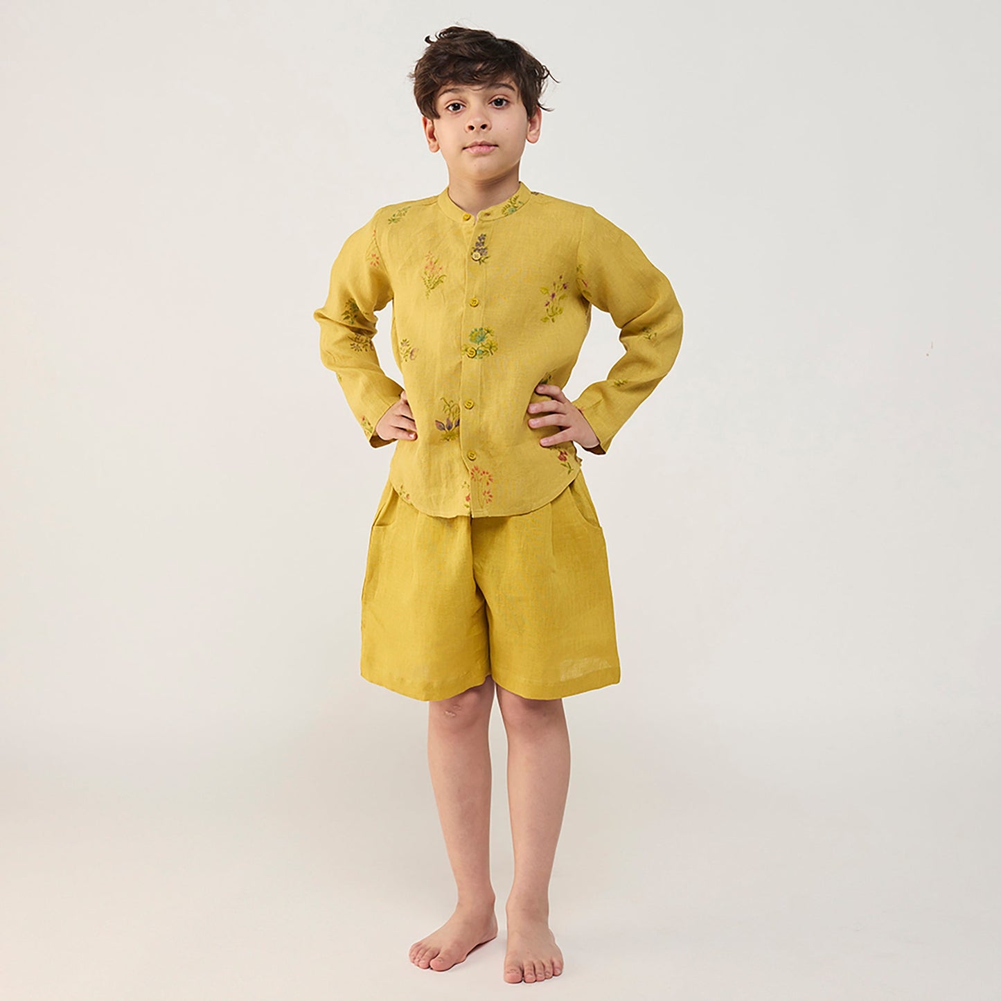 Kei Timeless Linen Shorts - Ochre