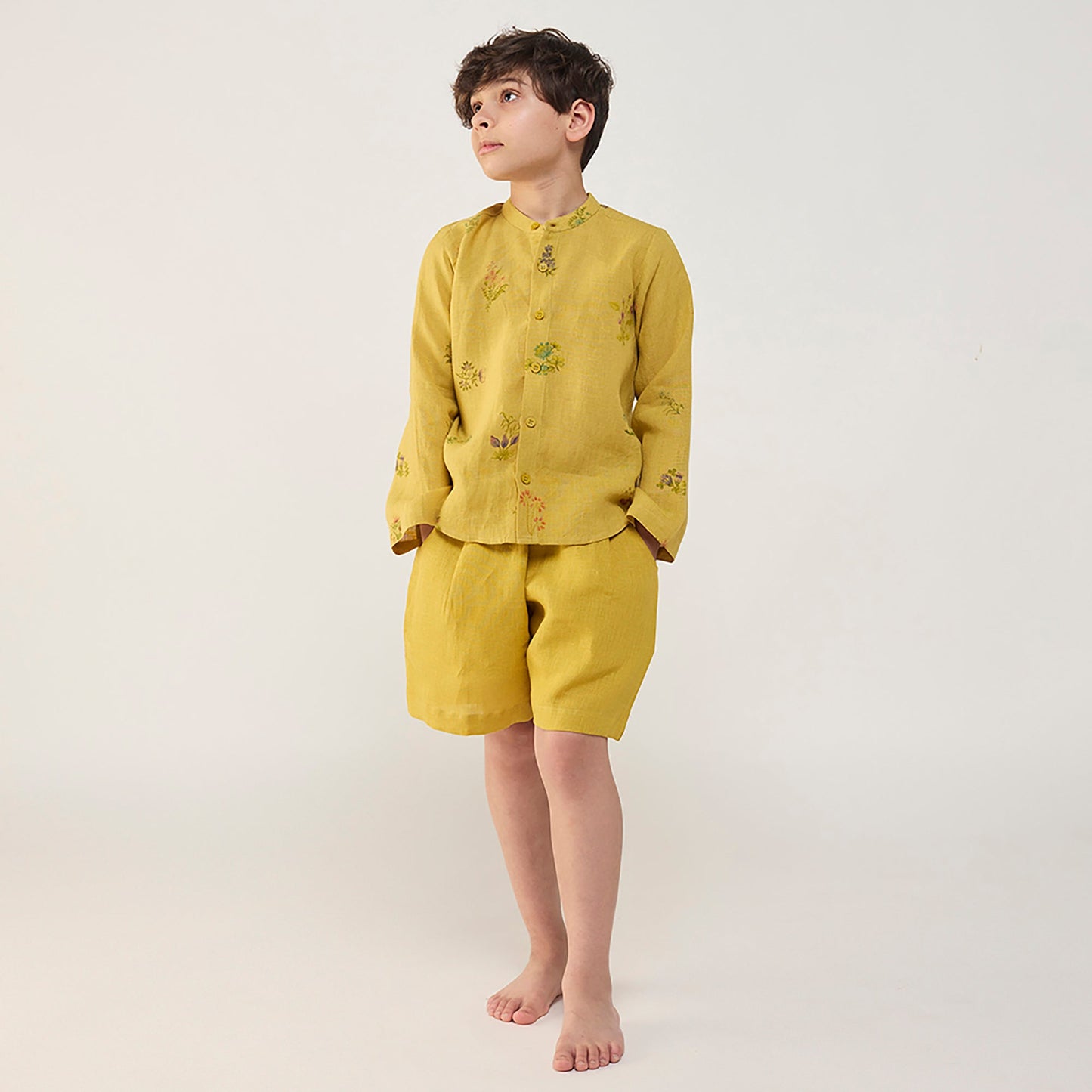 Kei Timeless Linen Shorts - Ochre