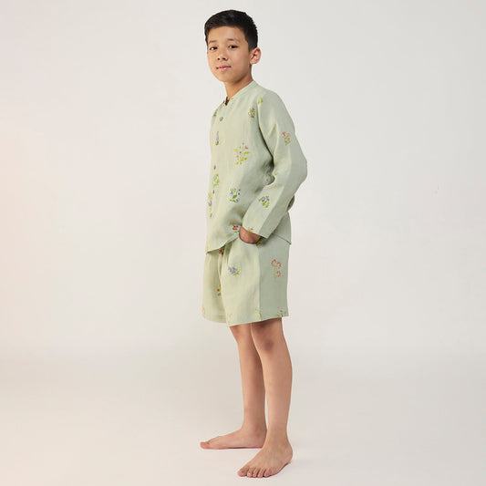 Kimi Timeless Linen Shorts - Mint