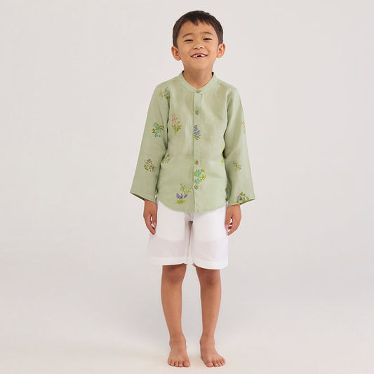 Kei Timeless Linen Shorts - White